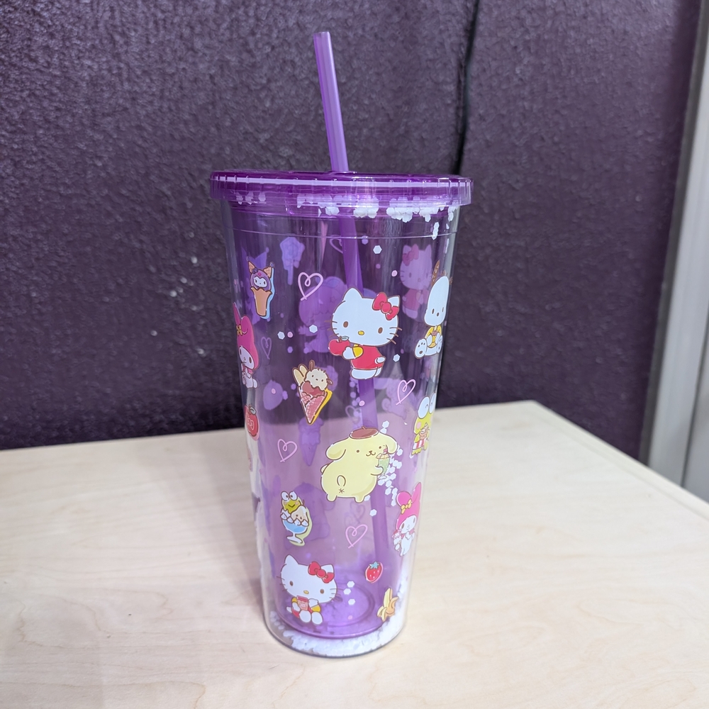 Hello Kitty Purple Party Cup with Straw